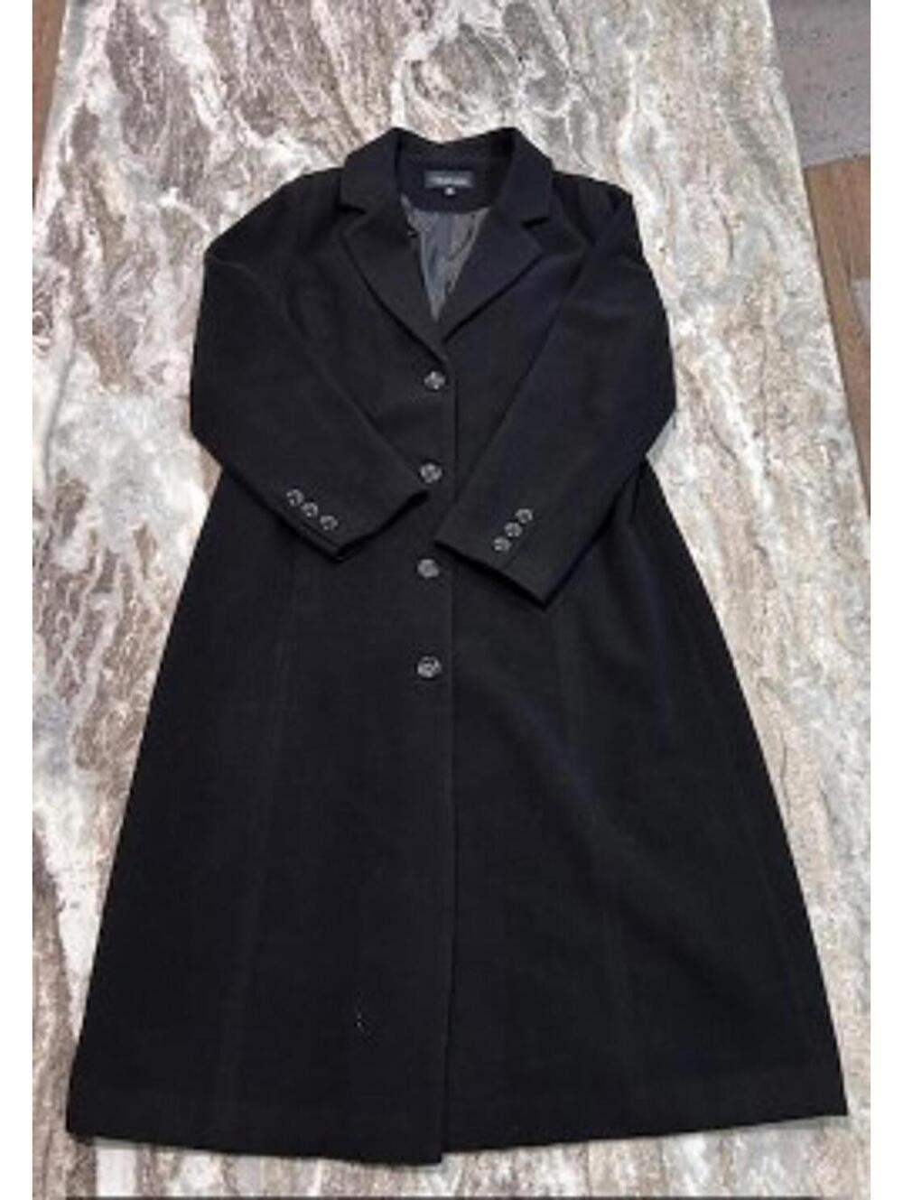 🧥 Chadwicks 14P Wool Blend Black Trench Coat * EUC* Timeless Quality Essential
